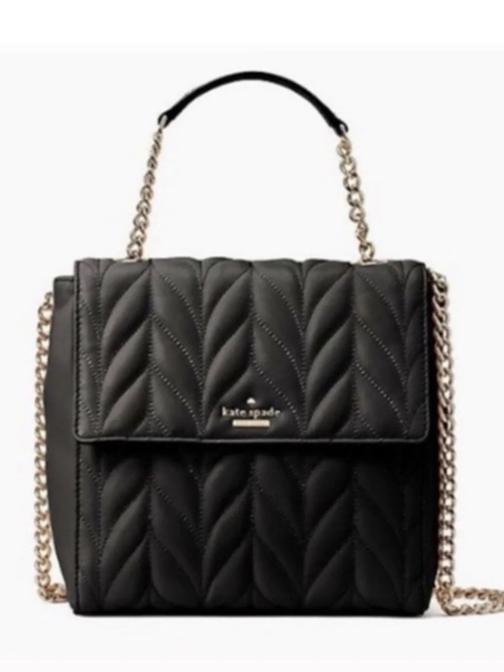 Kate Spade Black Quilted Leather Brayden Briar Lane Backpack/Crossbody Bag - EUC